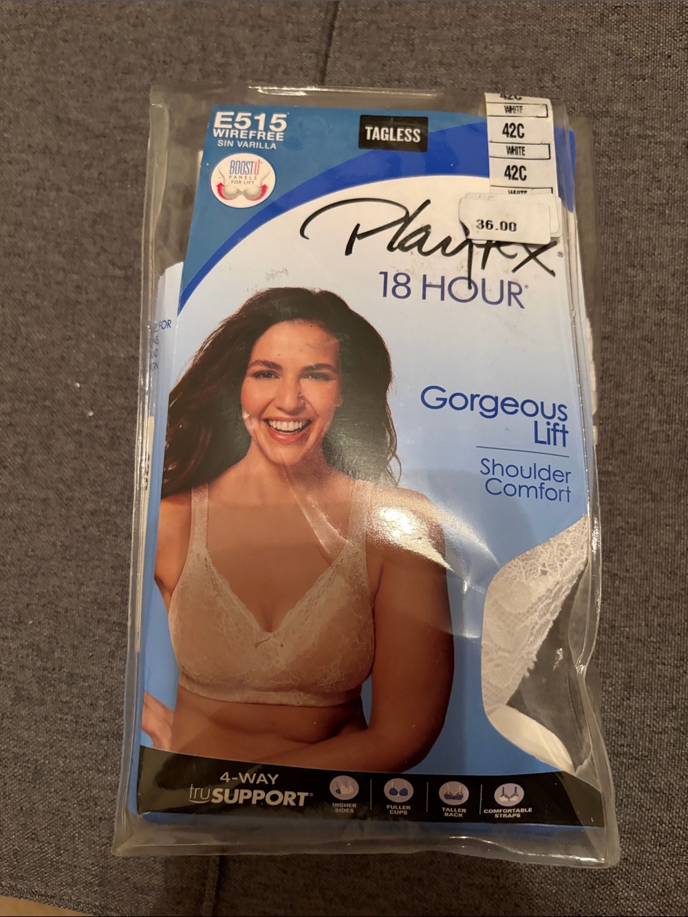 Playtex 18 Hour Gorgeous Lift Lace Wireless Bra - Beige